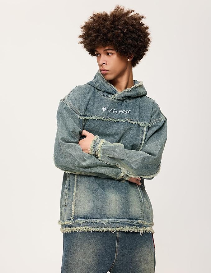 Bades Vintage Washed Denim Hoodie