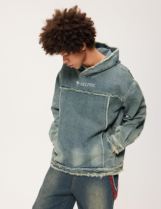 Bades Vintage Washed Denim Hoodie