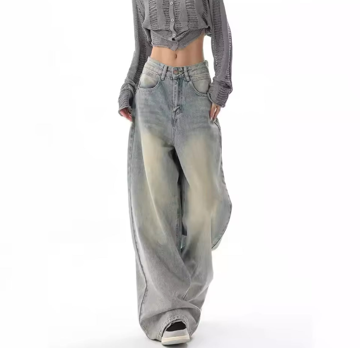 Bades Oversize Ripped Denim Trousers