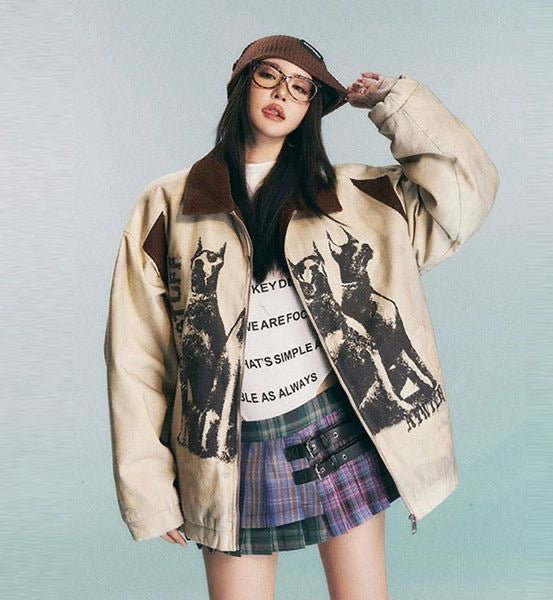 Bades Graphic Pattern Oversized Jacket