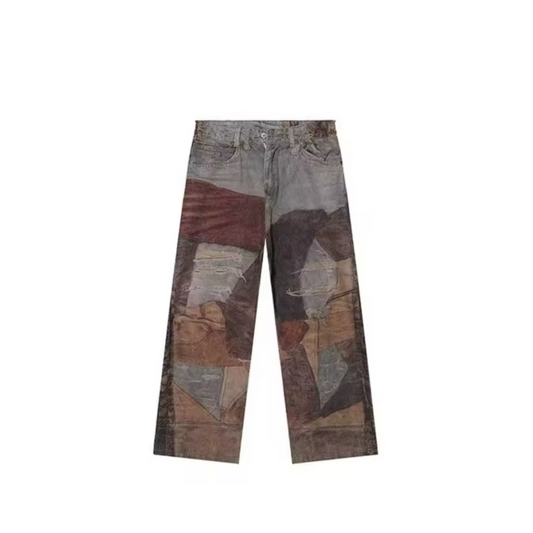 Bades Patchwork Style Denim Trousers