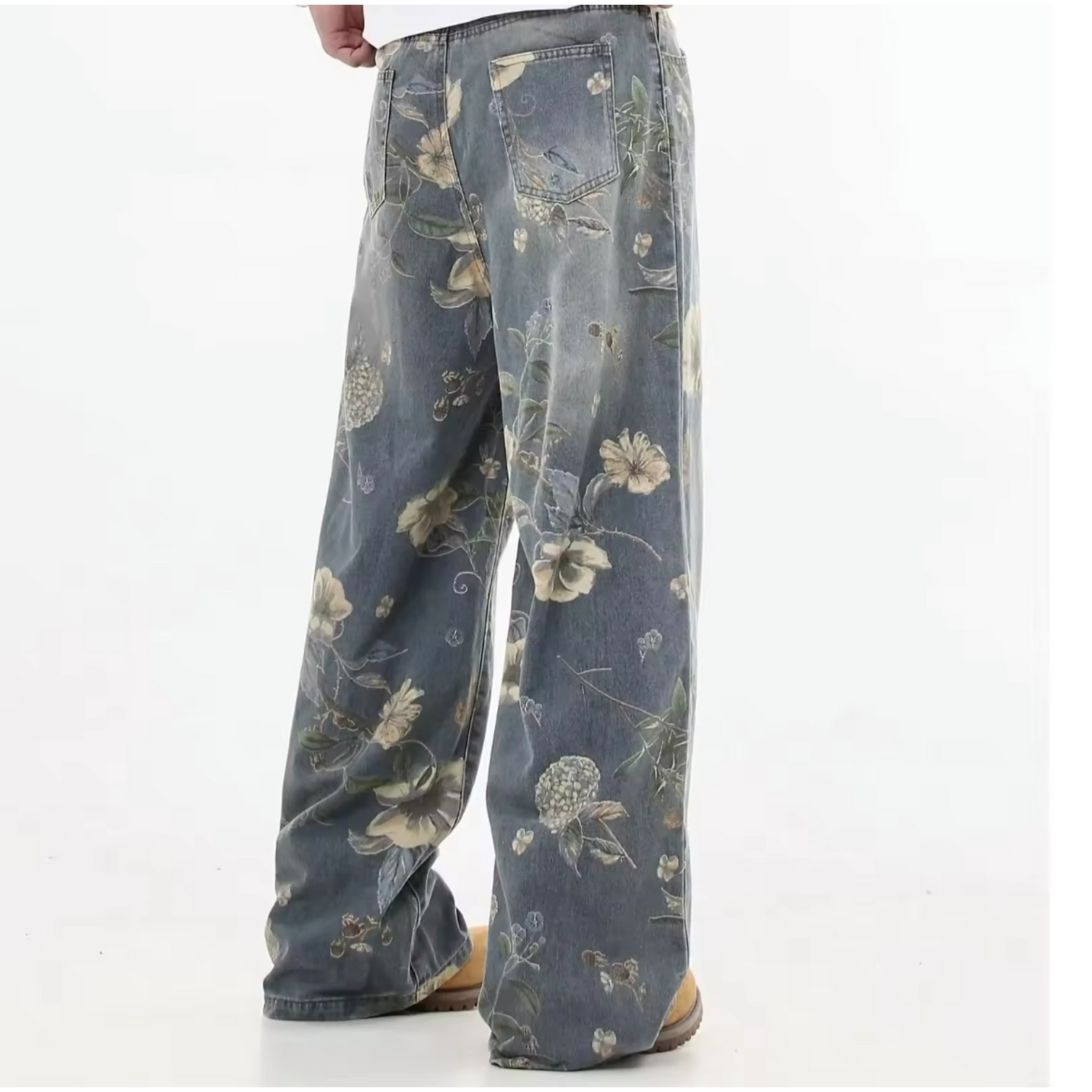 Bades Patterned Oversize Denim Trousers