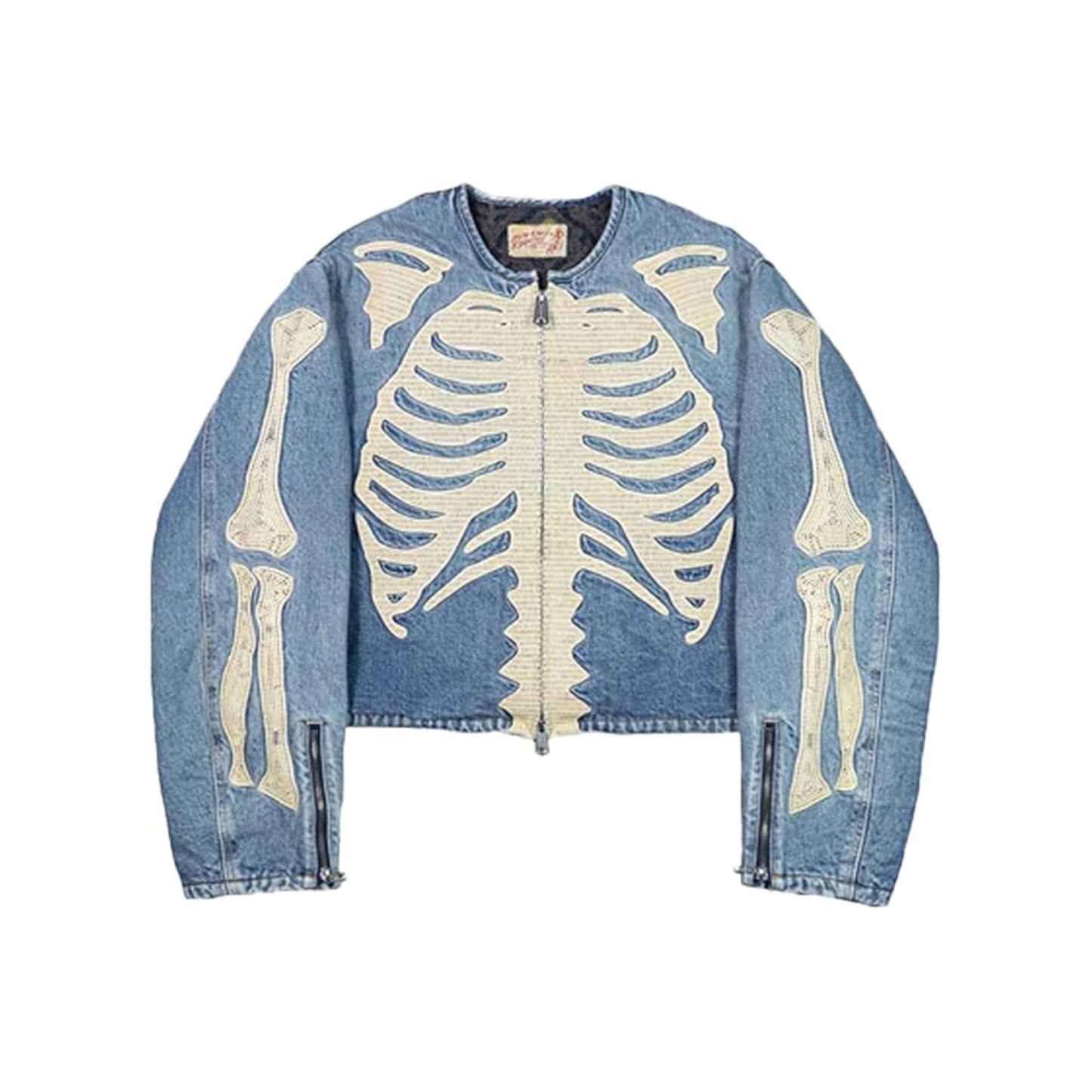 Bades Skeleton Design Denim Jacket