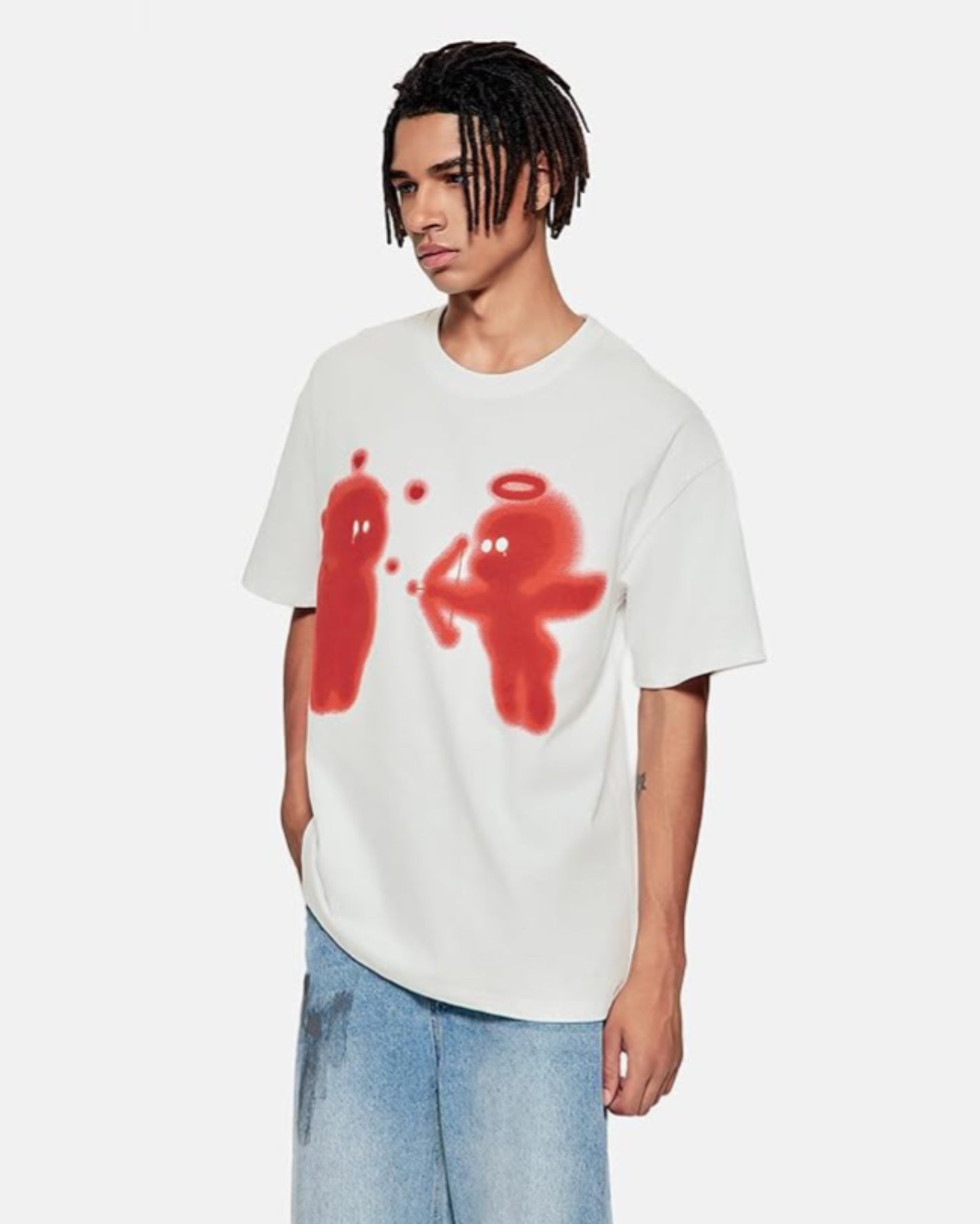 Bades Cute Cupid Graphic Oversized T-Shirt