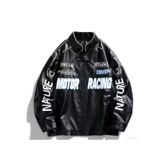 Bades Black Leather Motocross Jacket