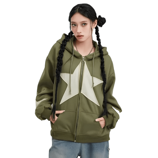 Bades Star Pattern Hooded Sweatshirt