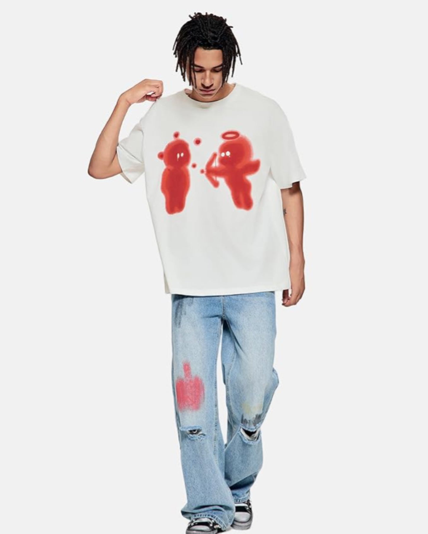 Bades Cute Cupid Graphic Oversized T-Shirt