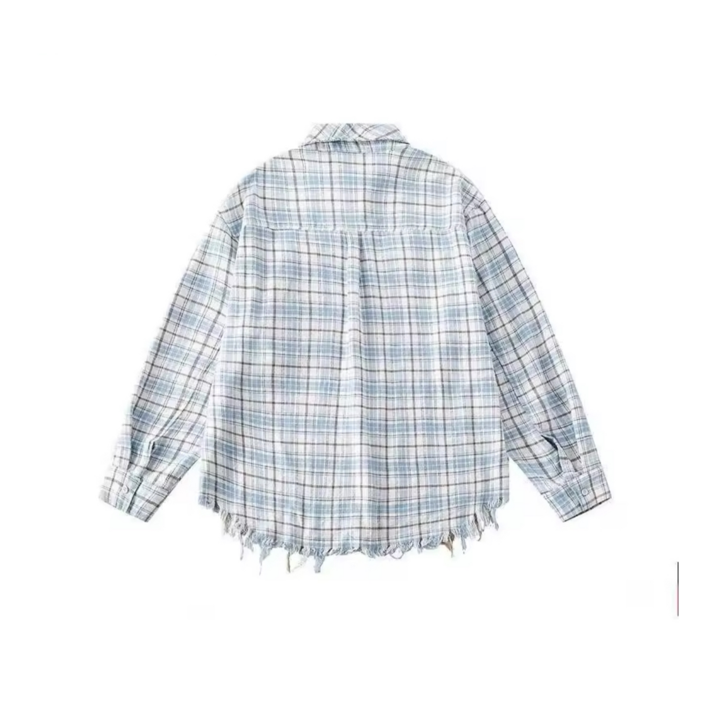 Bades Ripped Detailed Checkered Shirt