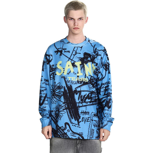 Bades Saint Tears Graffiti Oversized Sweatshirt